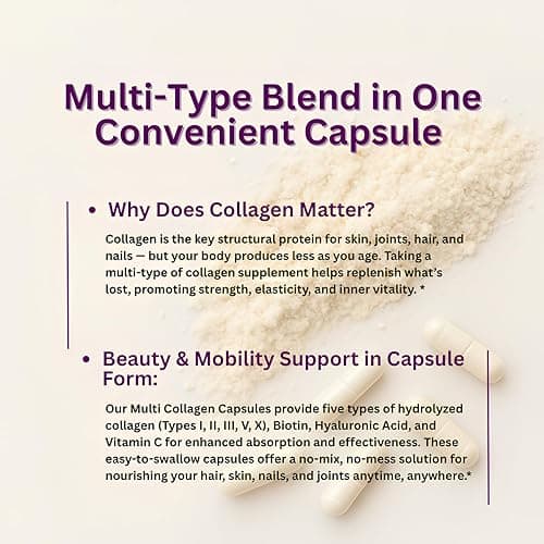 Micro Ingredients Multi Collagen Pills for Women & Men, 240 Capsules | Type I, II, III, V, X - Hydrolyzed Collagen Peptides with Biotin, Hyaluronic Acid & Vitamin C | Hair, Skin, Nail & Joint Support - Multi Collagen Capsules thumbnail 7