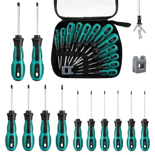 Magnetic Torx Screwdriver Set 12pcs, T5 - T40 Tamperproof Torx Driver Star Screwdriver Set with Magnetizer & Demagnetizer, Chrome Vanadium Steel Made thumbnail 8