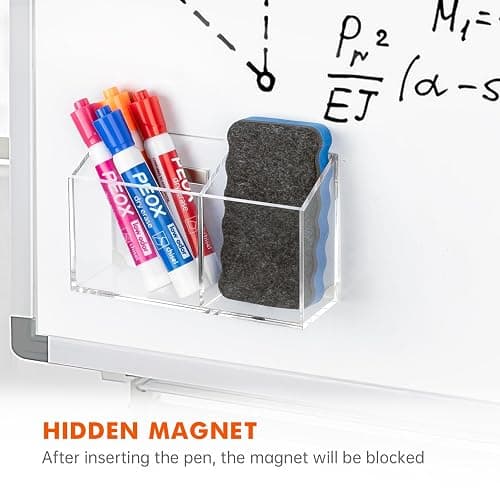 BEYGORM Magnetic Dry Erase Marker Holder for Whiteboard,Non-slip Acrylic Magnet Pen Holder for Fridge Refrigerator,Locker Organizer for Work,Locker Accessories,Pencil Cup for Desk,Marker Organizer thumbnail 5