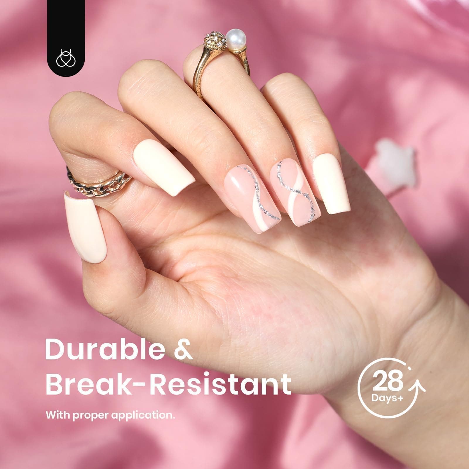 beetles Gel Polish X Nail Tips Etch Soft Gel 504Pcs Pre Filed Half Matte Short Square Full Cover False Fake Clear Acrylic Press on Nails for DIY Extension and Salon Use Medium thumbnail 7