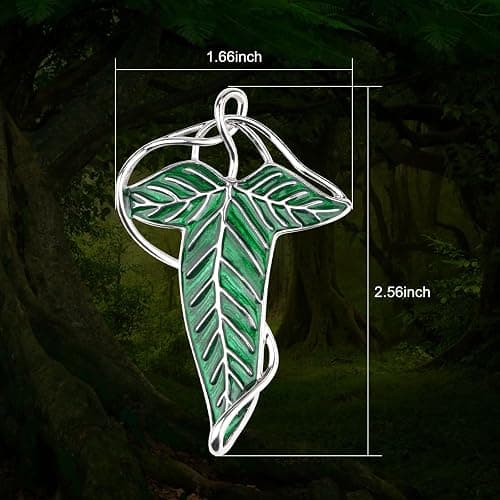 EKZ Elegance Elven Green Tree Leaf Enamel Pin,Cloak Clasp Brooches Elven Keepsake Pin for Luck and Mystery – Perfect for Christmas Festive Attire and Cosplay Jewelry thumbnail 3