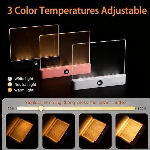 Rtettoa Avera Book Light - Rechargeable LED Reading Flat Clip on Night Light with 3 Colors & Timer Lamp for in Bed - Gifts for Readers Lovers Kids Women Men (White) thumbnail 3