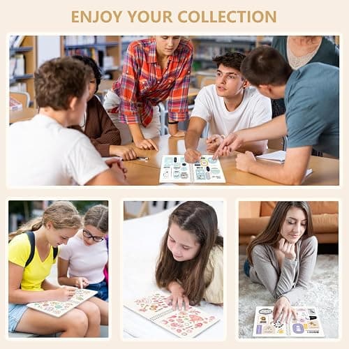 Ruatu 2 Pack Reusable Sticker Book Collecting Album Sticker Storage Organizer Book with 30+30 Sheets Blank Release Paper A5 Stickers Collection Notebook(Black+Clear) thumbnail 6