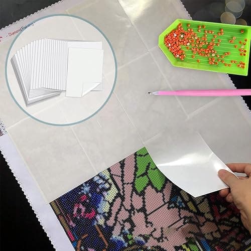 Diamond Painting Release Paper, Double-Sided Non-Stick Release Paper for Diamond Art 15x10cm Diamond Painting Cover Replacement for 5D Diamond Painting Accessories and Tools - 200 Pieces thumbnail 5