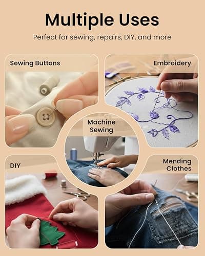 96Pcs Professional Sewing Thread Kit, 48 Colors 400 Yards/Spool, [Top Durability with 4-Ply Tight-Twist] AAA-Grade Polyester Thread with Prewound Bobbins, Sewing Thread for Hand & Machine Sewing thumbnail 5