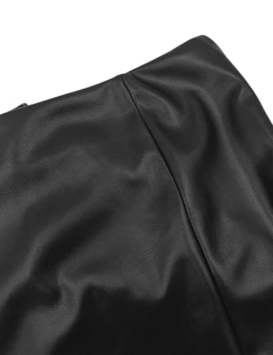 Hilltichu Women's Faux Leather Shorts High Waist Stretch Skinny Mini Shorts Sexy Hot Pants thumbnail 4