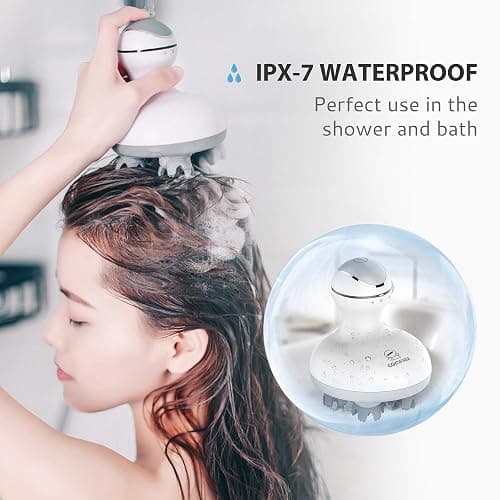 COMFIER Electric Cordless Hair Scalp Massager with Kneading 84 Massage Nodes, Handheld Portable Head Scratcher Massager for Hair Growth, Deep Clean and Stress Relax, Gifts for Men Dad thumbnail 3