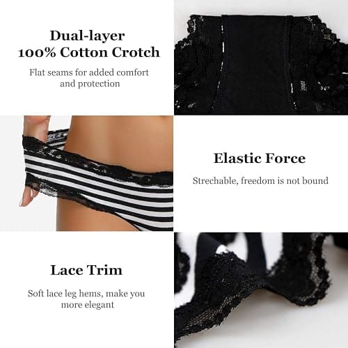 LYYTHAVON Women’s Underwear Soft Breathable Cotton Brief Ladies Panties 5-Pack thumbnail 5