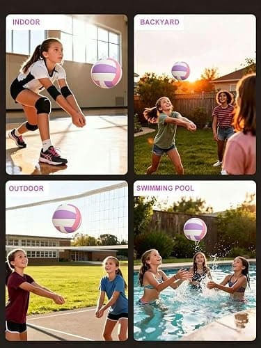 Saretas Volleyball Soft Beach Volleyball - Official Size for School, Indoor, Outdoor and Play Game Gym Workout - Play for Girls, Adults and Family. thumbnail 5