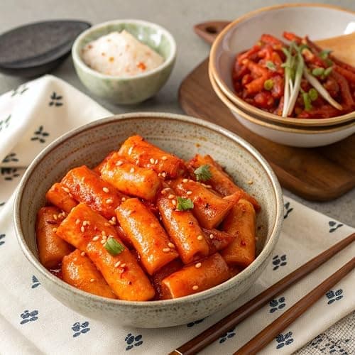 Tteokbokki Korean Rice Cakes – [Sweet Chili | Pack of 1] – Gluten Free | Ready in 3 Minutes | 0 Cholesterol/ 0 Trans Fat | 2 Servings Spicy Street Snack | Healthy/Savory/Spicy - O’food thumbnail 3