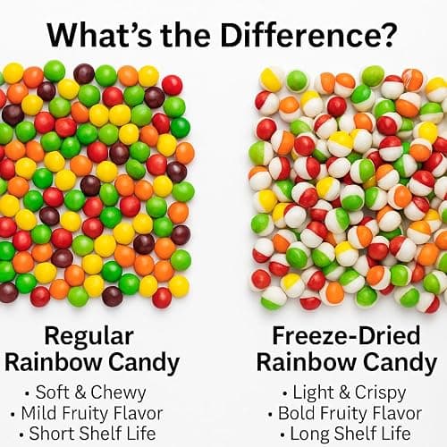 EShopX Freeze Dried Candy - 1 pound Bag Premium Freeze-Dried Crunchy Candy with Bursting Fruity Taste (16 oz, Original Rainbow) - Perfect for Gifting & Snacking thumbnail 4