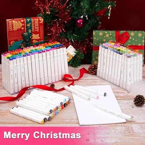 80 Colors Alcohol Markers with Base Dual Tip Drawing Markers for Adult and Kids Comics Coloring Sketching Illustration (80 White) -Refillable thumbnail 8