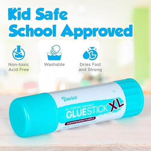 Darice Giant Disappearing Purple Glue Sticks, Large 115-gram Jumbo XL Glue Stick - Dries Clear, Washable, Non-Toxic - Classroom Back to School Supplies - 1 Pack 4.05oz thumbnail 5