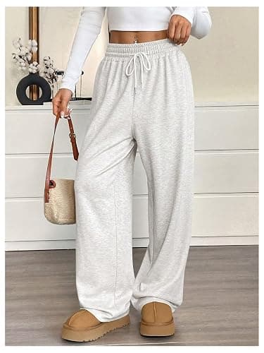 SOLY HUX Women's Drawstring Sweatpants High Waisted Wide Leg Baggy Casual Pants thumbnail 4