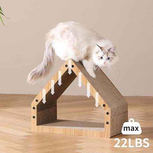 FUKUMARU Cat Scratcher House, Cozy Cardboard Design, Safe and Secure for Kittens, Eco-Friendly, 16.14 in Bevelled Surface, Maximum Load Capacity 22 Lbs thumbnail 5