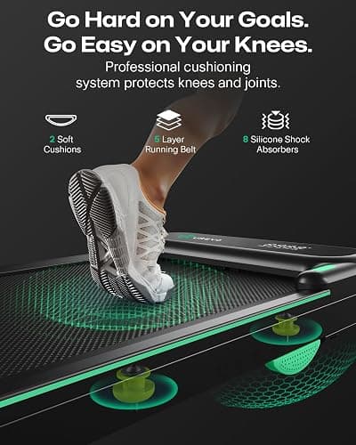 UREVO Strol 2E Smart 2-in-1 Folding Treadmill, Compact Walking Pad with Safety Handle, Plug and Play, Standing Desk Treadmill with Dual LED Display, Smart APP, Walking or Running for Home Office thumbnail 7