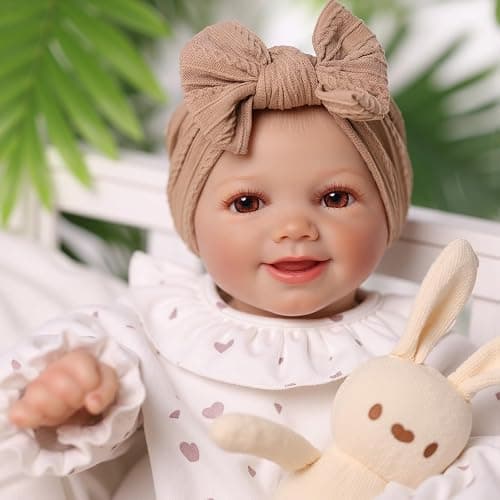 BABESIDE Reborn Babies Doll 17-Inch Sunny Realistic Lifelike Newborn with Softness Cloth Body Real Life Girls Open Eyes,White thumbnail 2