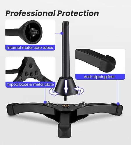 KORDOS Flute Stand Portable, Stable Metal Tripod Stand Holder Foldable for Flute Oboe Clarinet Straight Saxophone Wind Instrument with Flannel Bag and Cleaning Cloth thumbnail 2