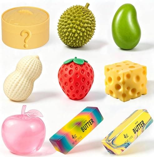 4 Pack Squishy Toy Box, Mystery Packs Sensory Toys | Random 4 of 9 Colors, Birthday Party Favors, Classroom Prizes - Image 1