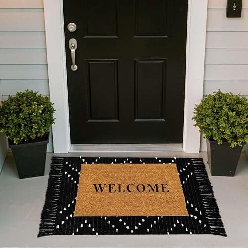 LIVEBOX Boho Black Bathroom Rug 2x3 Bath Mat, Washable Cotton Woven Throw Rugs, Small Accent Rug for Front Door Outdoor Entryway, Kitchen thumbnail 5