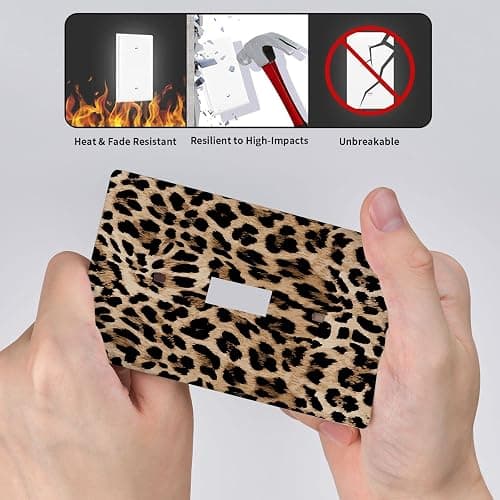 Leopard Single Toggle Light Switch Plate Decorative, Wild Animals Skin Cheetah Fur Spots 1 Gang Wall Plates Cover Electrical Switchplate for Kitchen Bathroom Bedroom Living Room Home Decor Faceplate thumbnail 5