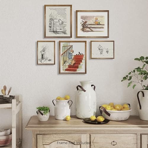 Winnie The Pooh Nursery Decor - Gifts for Winnie Fans Lover - Vintage Hundred Acre Wood Poster - Toddler Room Decor - You Are Braver Than You Think - Motivational Quotes for Kids - Little Boys Décor thumbnail 5