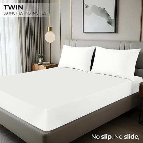 Twin Fitted Sheet, Ultra Soft Fits Up to 15 Inch Deep Pocket, White | Hotel Comfort, Cooling & Breathable Cotton like Polyester, Easy Fit, Wrinkle & Fade Resistant, Snug Fit, Easy Care, Oeko-Tex thumbnail 2