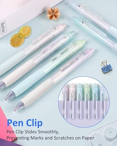 Solati Erasable Pens, 6 Pack Fine Point 0.5mm Blue Erasable Gel Pens with 360°Rotating Erasers, Make Mistakes Disappear, Comfort Grip for Drawing, Writing, Planning, and Crossword Puzzles (Blue Ink) thumbnail 7
