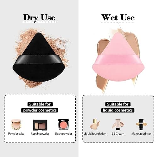 triangular powder puffs (black and pink) thumbnail 3