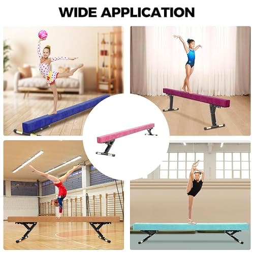 FINCOME Balance Beam Adjustable 8ft, High and Lower Floor Beam Gymnastics Equipment for Kids Children, Gymnastics Beam with Legs for Home, Professional Training, Gymnastic Club Use thumbnail 5