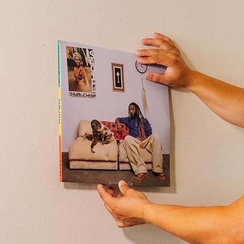 Modern JP Adhesive Vinyl Wall Mount (4-Pack) – Strong Hold Record Holder Wall, Record-Safe Easy Installation, Album Wall Mount for 1LP and 2LP – Clear thumbnail 7