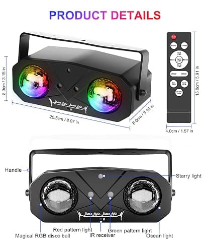 Ocean and Pattern Light Show Disco Ball Party Light with Sound Activated DJ Star Projection for KTV Club Christmas Festival Gifts thumbnail 5