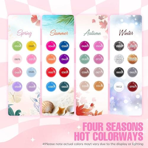 MEFA Gel Nail Polish Kit with U V Light, 32 Colors All Seasons Soak Off 60 Pcs Gel Polish Nail Set with Matte/Glossy Glitter Base Top Coat Manicure Tools Nails DIY Decorations Gifts for Women thumbnail 2