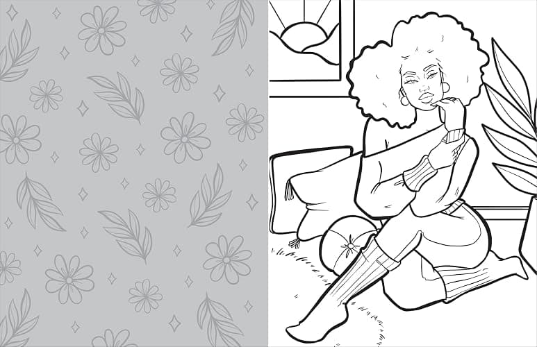 Coloring with Coco: Rest and Reflect: Relaxing Bold and Easy Coloring Book for Adults and Teens thumbnail 3