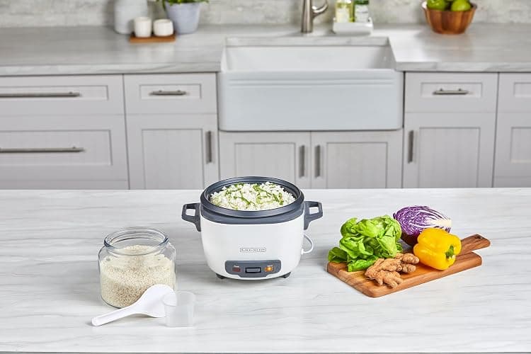 BLACK+DECKER 16-Cup Rice Cooker, RC516, 8-Cup Uncooked Rice, Steaming Basket, Removable Non-Stick Bowl, One Touch thumbnail 2