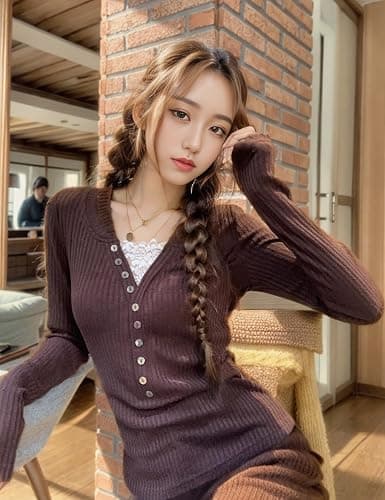 EMMIOL Lace Henley T Shirts for Women Button Down Slim Fit Tops Long Sleeve V-Neck Tunic Top Blouse thumbnail 5