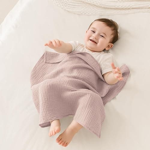 Susurration Baby Burp Cloths Muslin 100% Cotton Burp Cloths 5 Pack, Organic Fabric Burp Cloths for Baby Boy Girl, Newborn Essentials Registry-Brown thumbnail 3