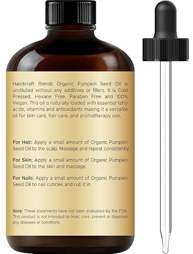 Handcraft Blends Cold-Pressed Organic Pumpkin Seed Oil in Glass Bottle - 4 Fl Oz - 100% Pure and Natural - Premium Grade Carrier Oil for Hair, Skin, Nails - Ayurvedic Skin Care thumbnail 2