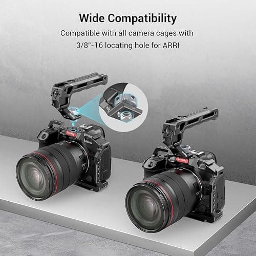 SmallRig Top Handle with 3/8"-16 Locating Pins for ARRI Grip for Camera Cage, Universal Video Rig with 5 Cold Shoe Adapters to Mount DSLR Camera with Microphone/LED Light/Monitor - 3765 thumbnail 2