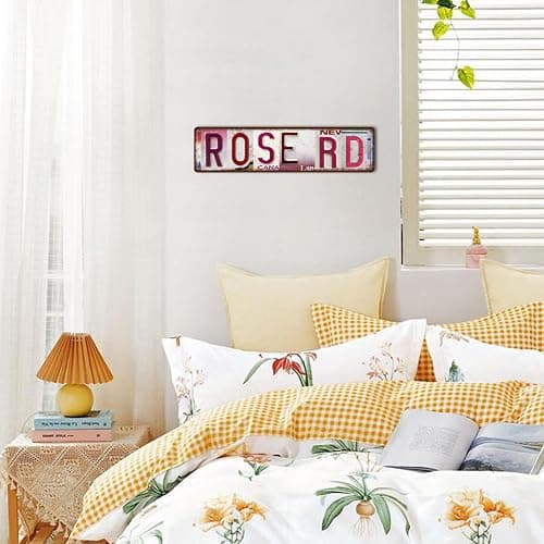 Vintage Shut Up & Kiss Me Wall Decor Street Signs Pink Room Metal Tin Signs Gife for Women Girl 16 x 4 Inches - Image 1