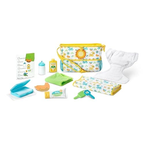 Melissa & Doug Mine to Love Travel Time Play Set for Dolls with Diaper Bag, Bottle, Sunscreen, More (17 pcs) - Baby Doll Accessories, Baby Doll Sets For Kids Ages 3+ thumbnail 4