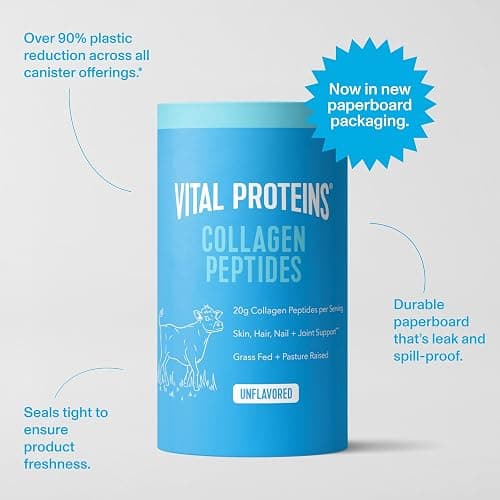 Vital Proteins Collagen Peptides Powder - Supports Hair, Nail, Skin, Bone & Joint Health, Unflavored, Collagen Protein 9.33 OZ thumbnail 4