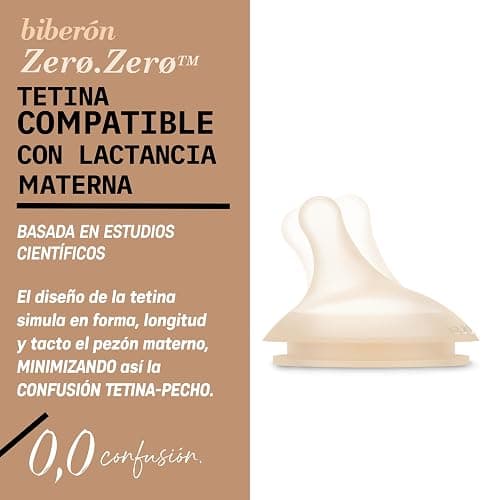 Suavinex, Pack 2 Biberón Anticólico Zero Zero 270 ml con Tetina de Flujo Medio (M) de Silicona, Bebés +3 Meses, para Leche Materna, de Fórmula y Líquidos Densidad Media, Compatible Lactancia, Fair thumbnail 7