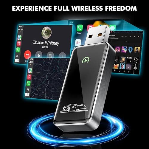 Wireless CarPlay Adapter for Apple iPhone - Converts Factory Wired CarPlay to Wireless, Quick Setup & Auto-Connect Every Drive, CarPlay Dongle for Cars from 2015+ & iOS10+ (Metallic Brushed Blue) thumbnail 9