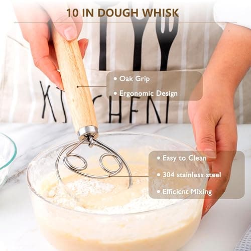 Complete Sourdough Starter Kit, Banneton Bread Proofing Basket with Glass Sourdough Starter Jar, Sourdough Bread Baking Supplies, 9'' Round Bread Proofing Basket, for Bread Making Baking Fermentation thumbnail 5