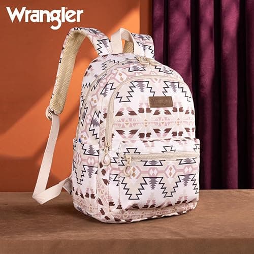 Montana West x Wrangler Aztec Backpack Mommy Daypack Western Travel Bag for Women - Tan thumbnail 6