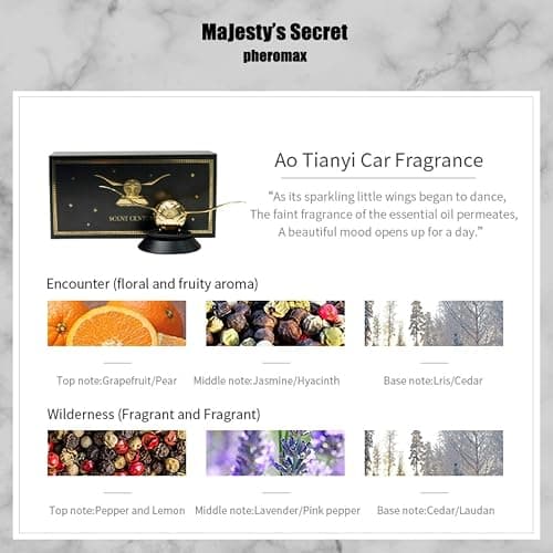 MAJESTY`S SECRET PHEROMAX Solar Car Air Freshener Diffuser, Odor Eliminator for Vehicle Scenting Device, Long Lasting Scent for Auto, Automotive Accessories Interior Scent Diffuser (gold) thumbnail 5