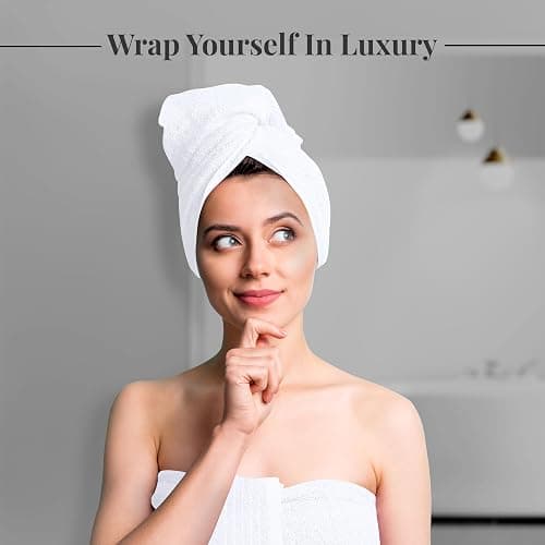 Tens Towels Pack of 4 Extra Large Bath Towels 30 x 60 Inches, 100% Cotton, Larger & Lighter Weight, Quicker to Dry, Super Soft and Absorbent, Perfect for Bathroom, White thumbnail 4
