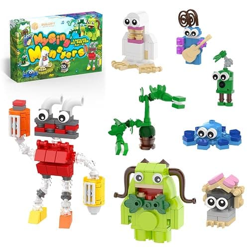 8-in-1 Sing Monsters Toe Jammer, Nogggin,Furcorn,Entbrat,Bowgart,Potbelly,Mammott Building Toy Set for Kids, Boys, Girls 6+ Years Old; Cute Monster Animal Figure Model Toy for Fans Friends (281Pcs) - Image 1