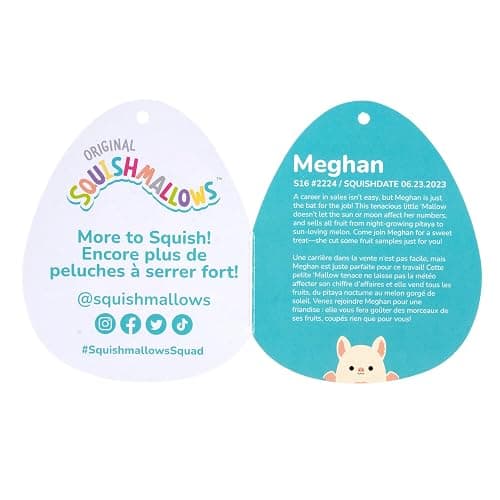 Squishmallows Original 16-Inch Meghan Cream Fruit Bat with Fuzzy Peach Belly - Official Jazwares Large Plush thumbnail 7